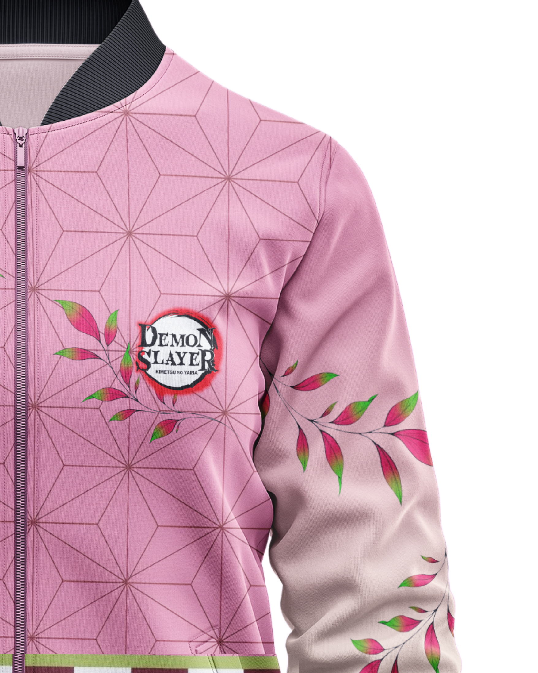 Nezuko Kamado Cropped Bomber Jacket – Popular Demon Slayer Anime Style streetwear Jacket