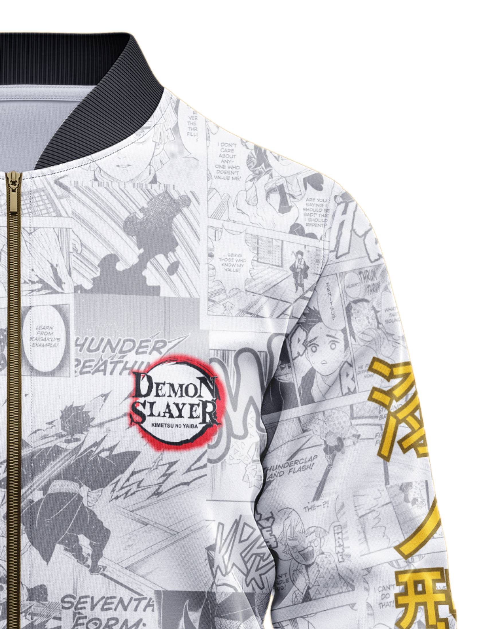 Zenitsu Flaming Thunder God - Demon slayer Anime Style streetwear Bomber Jacket