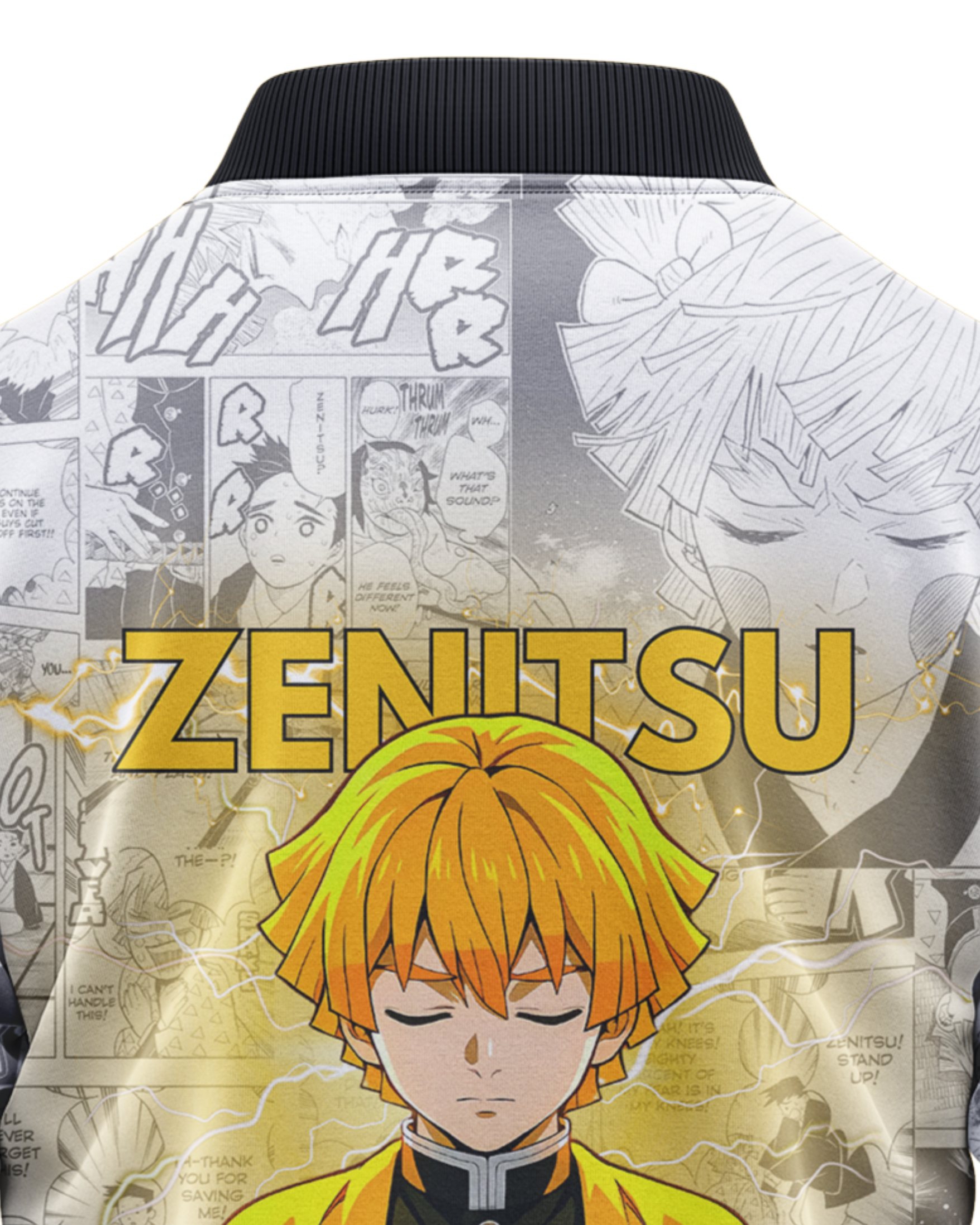 Zenitsu Flaming Thunder God - Demon slayer Anime Style streetwear Bomber Jacket
