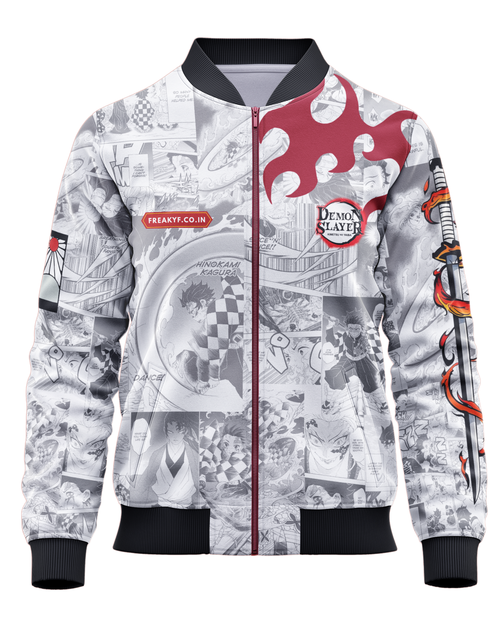 Tanjiro Kamado Manga Panel Bomber Jacket – Demon Slayer Anime Style streetwear