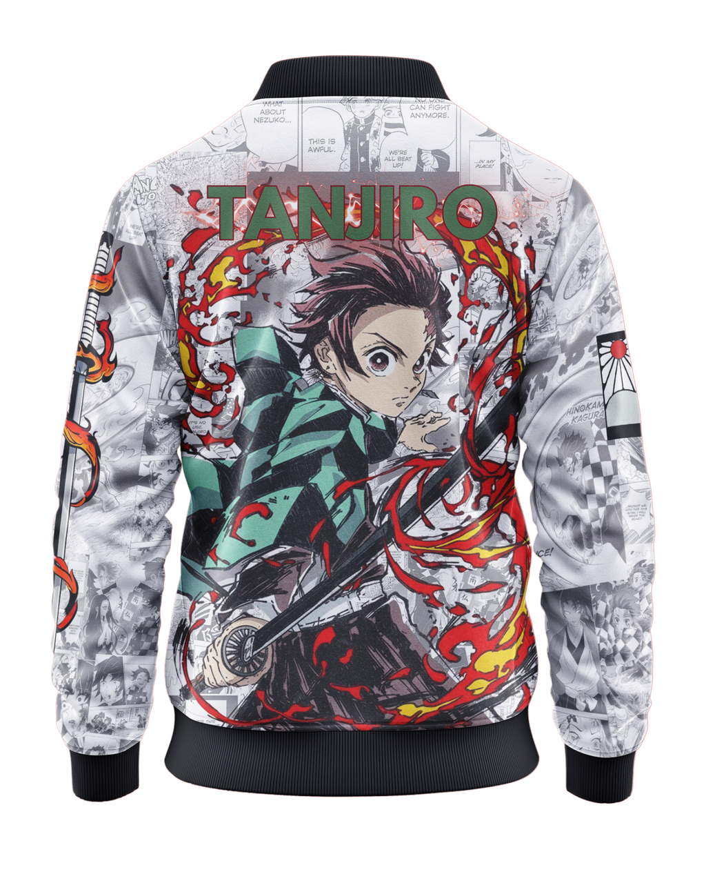Tanjiro Kamado Manga Panel Bomber Jacket – Demon Slayer Anime Style streetwear