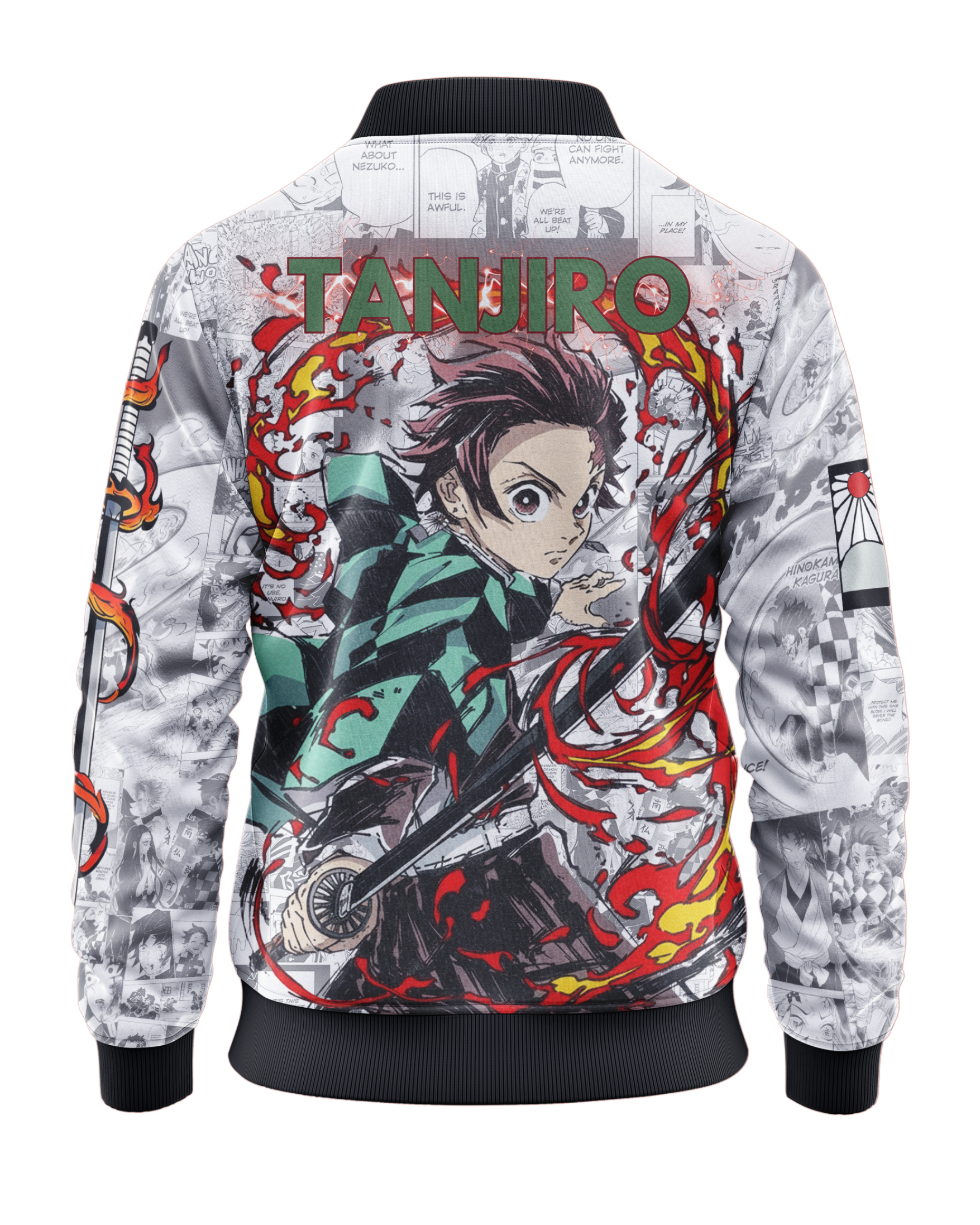Tanjiro Kamado Manga Panel Bomber Jacket – Demon Slayer Anime Style streetwear
