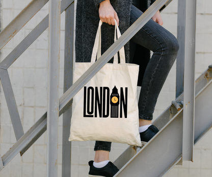 London Zipper Tote Bag
